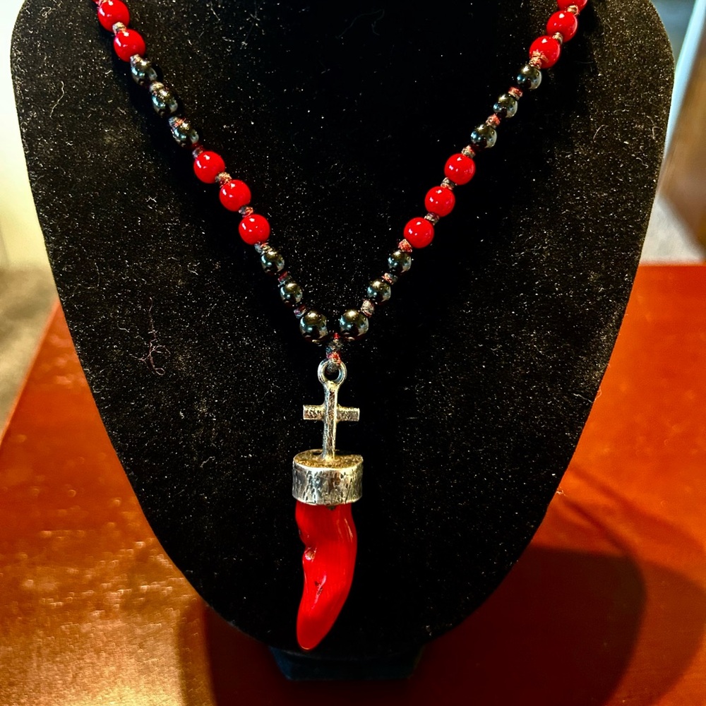 Red Coral Sterling Silver Sterling Silver Necklace